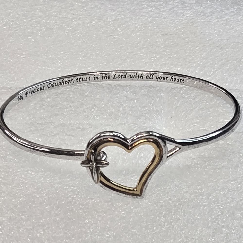 The Bradford Exchange Silver and Gold Heart Bracelet "Precious Daughter"